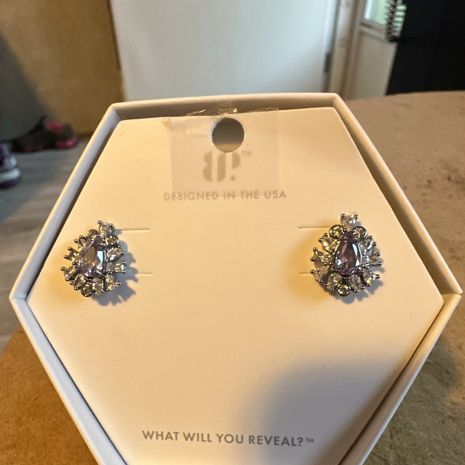 Bomb Party RBP4966 The Inga Earrings Lavender Topaz Cubic Zirconia