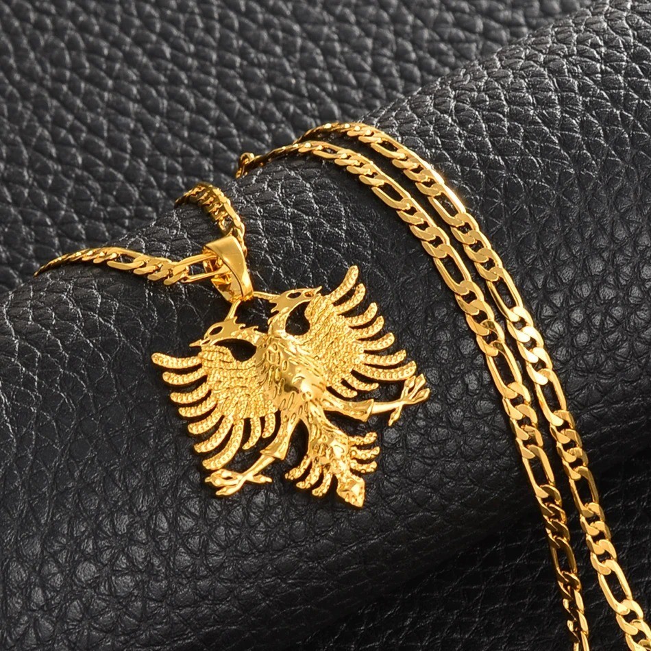 Eagle Pendant Necklace Albanian Jewelry Ethnic Kosovo Silver/gold Color