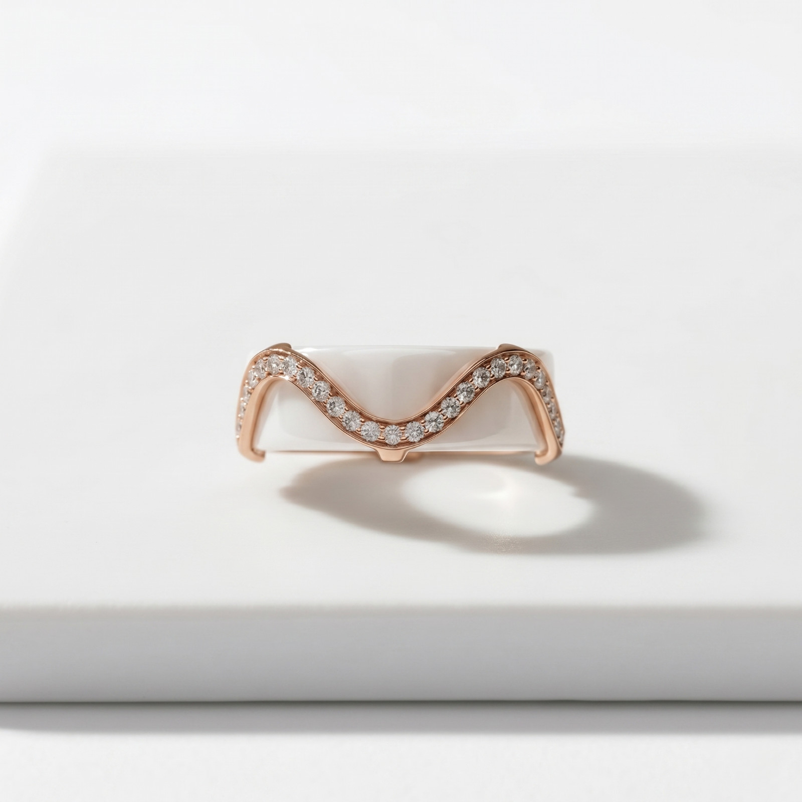 Wavy Moissanite Ring Cover, Oura Ring Jacket, Curved Stackable Enhancer Band