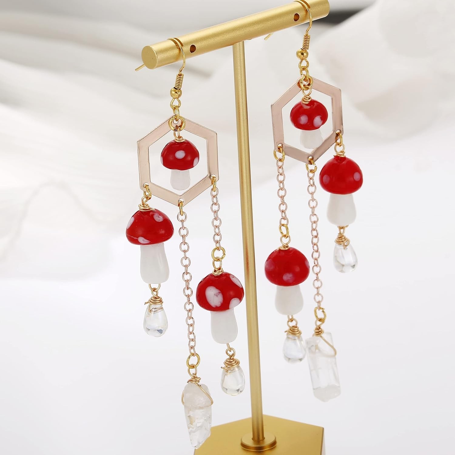 Womens Hypoallergenic 4″ Mushroom Earrings – Perfect Gift for Any Occasion