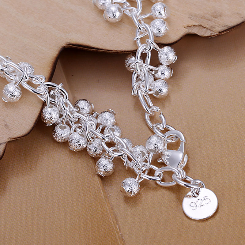 Women’s 925 Sterling Silver Beads Bracelet Size 7-8 Inches 2.5MM Lobster L9