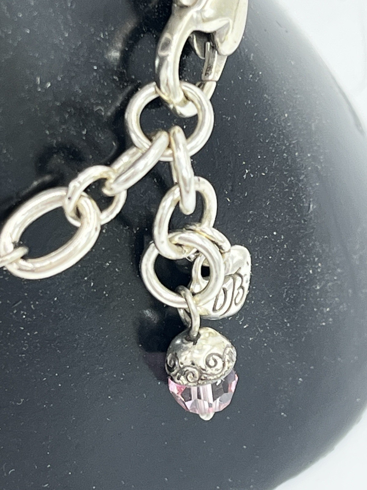 Vintage Brighton Heart Locket Bracelet — Floral Design — Signs of Wear