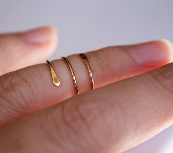 Adjustable Solid Brass Ring Band Ring Gift For Mother Handmade Ring B244