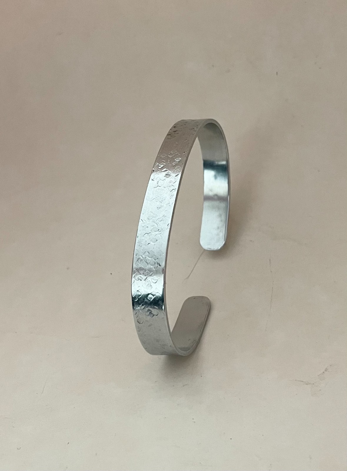 Zinc bracelet, Handcrafted,Hammered,Unisex Zinc Bangle, Adjustable ,10 mm wide