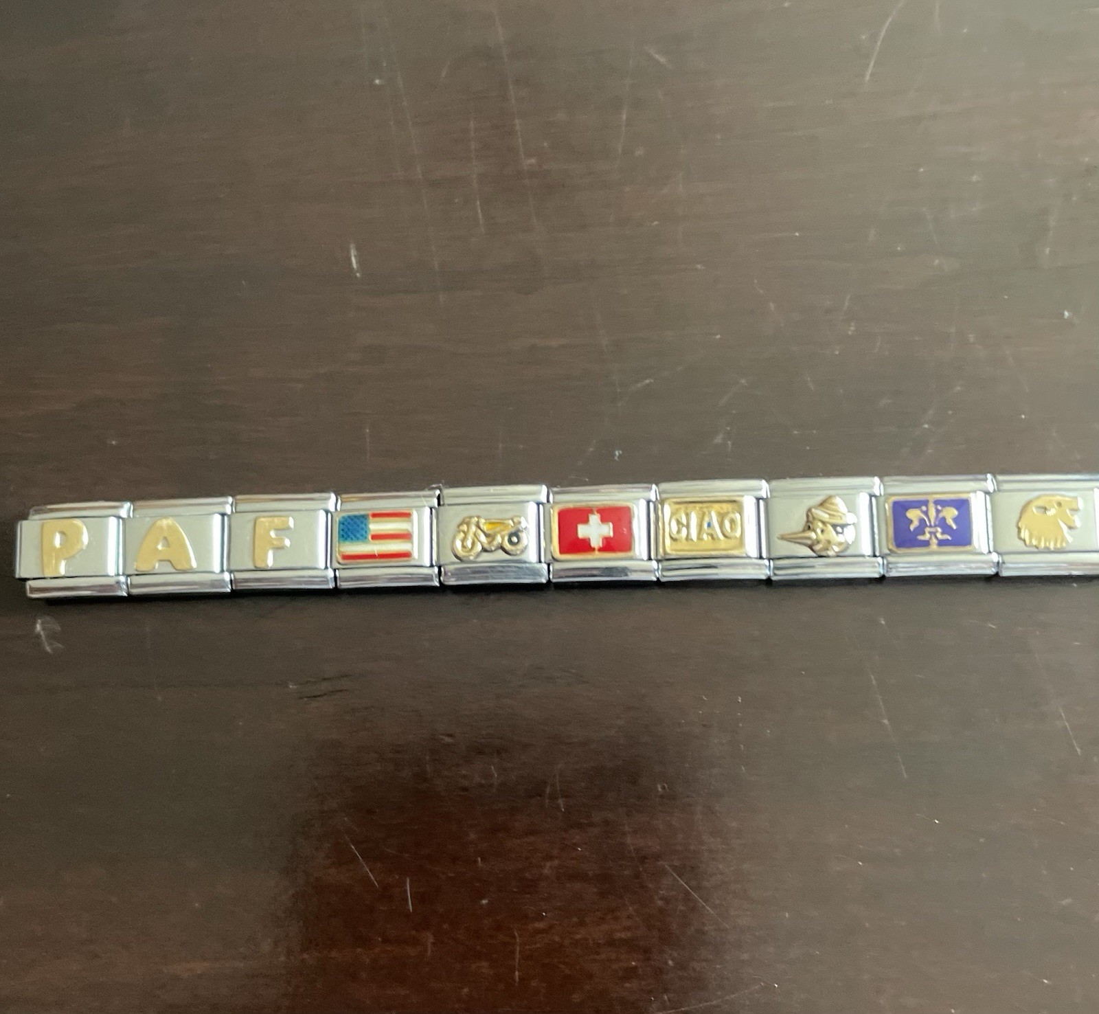 Lot of 8 Genuine Stainless Steel Nomination Charm Bracelets (4 new & 4 used)