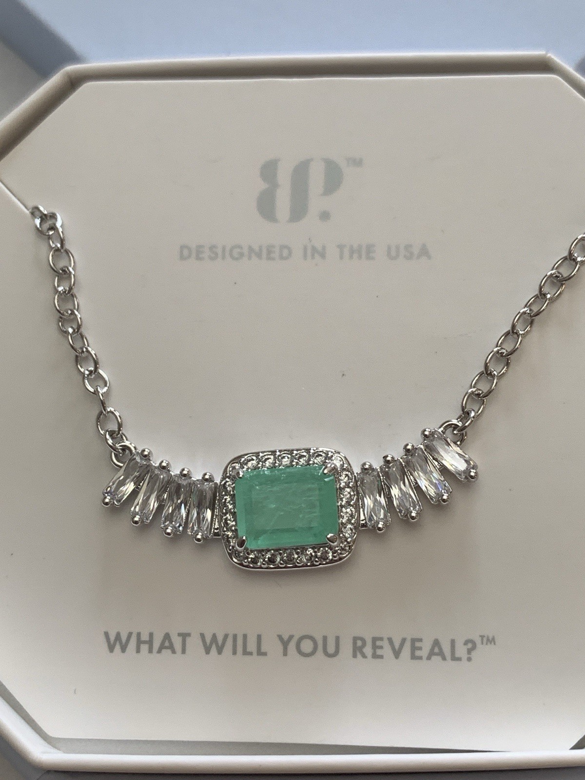 Bomb Party Necklace NK56687 Pale Dreams On The Horizon Mint Green Tourmaline