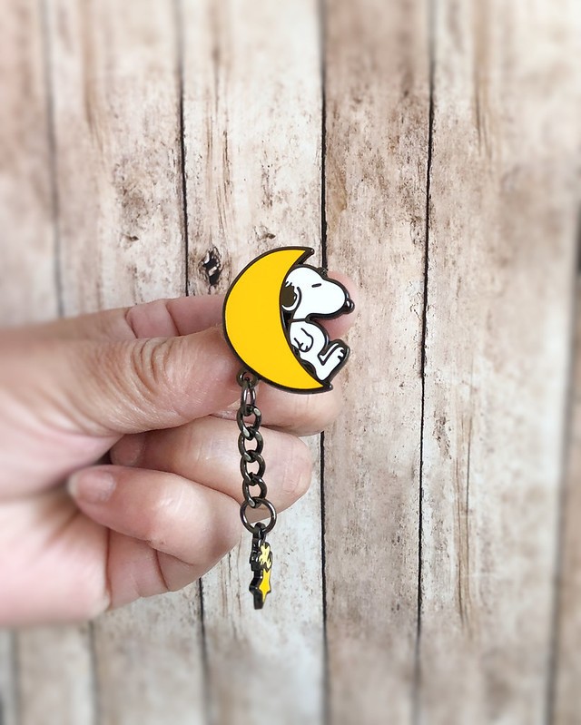 Snoopy Woodstock Moon Enamel Pin Adorable Peanuts Character accessory Collector