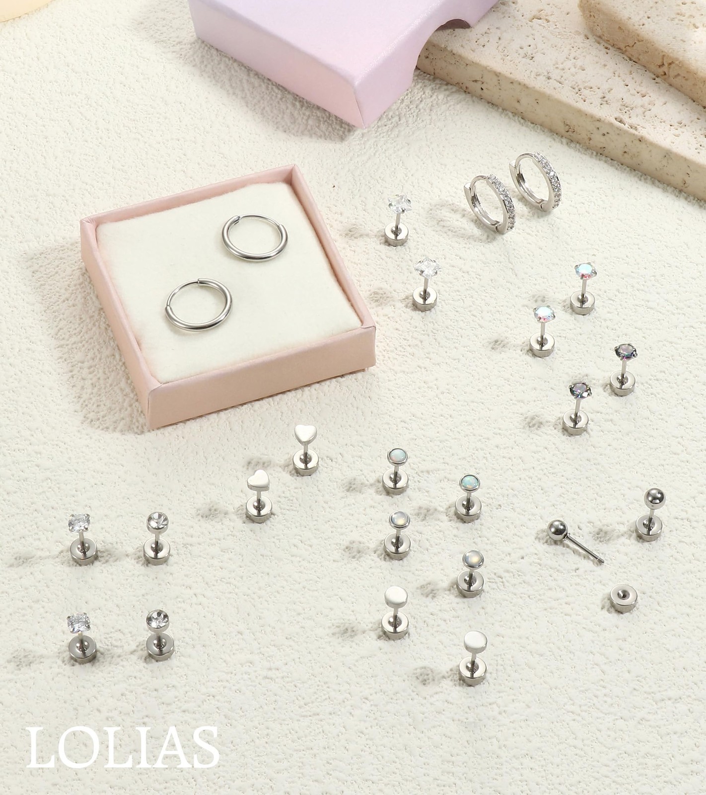 Hypoallergenic Surgical Steel Earrings for Sensitive Ears-20G Flat Back Earrings