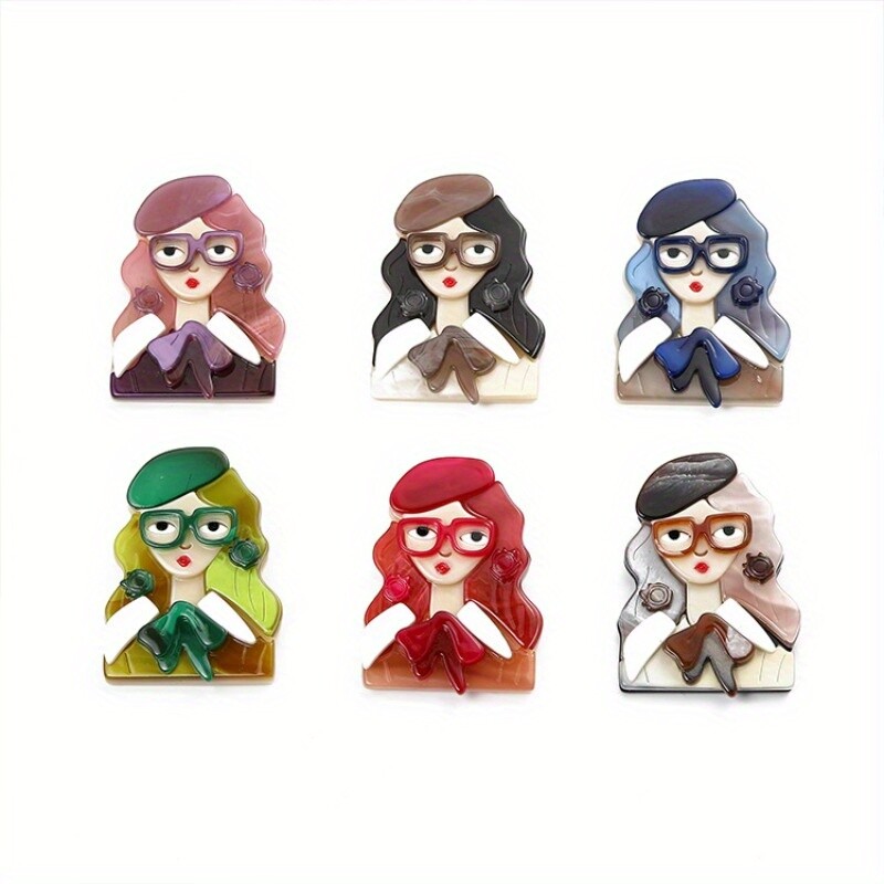 Fashion Acrylic Modern Lady Girls Brooches Pins For Womens Jewelry Gifts