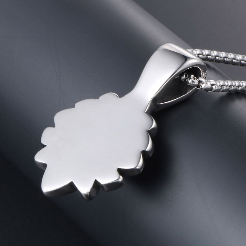 Sunburst Blue Sandstone Crystal Starry Stone 20-inch Stainless Steel Necklace