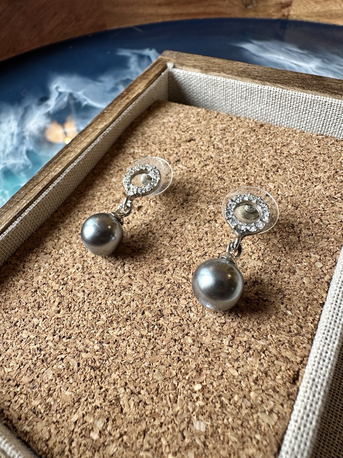 Pearl & Crystal Earrings Lot, Silver Tone, Drop/Dangle/Stud, Hook Closure