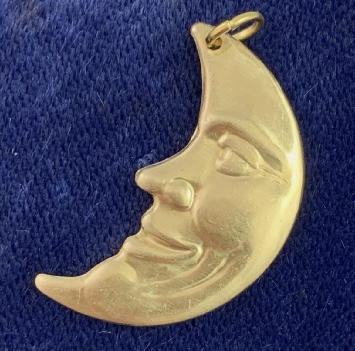 Crescent Moon Charm Necklace Pendant Moon With Face Celestial Jewelry For Women