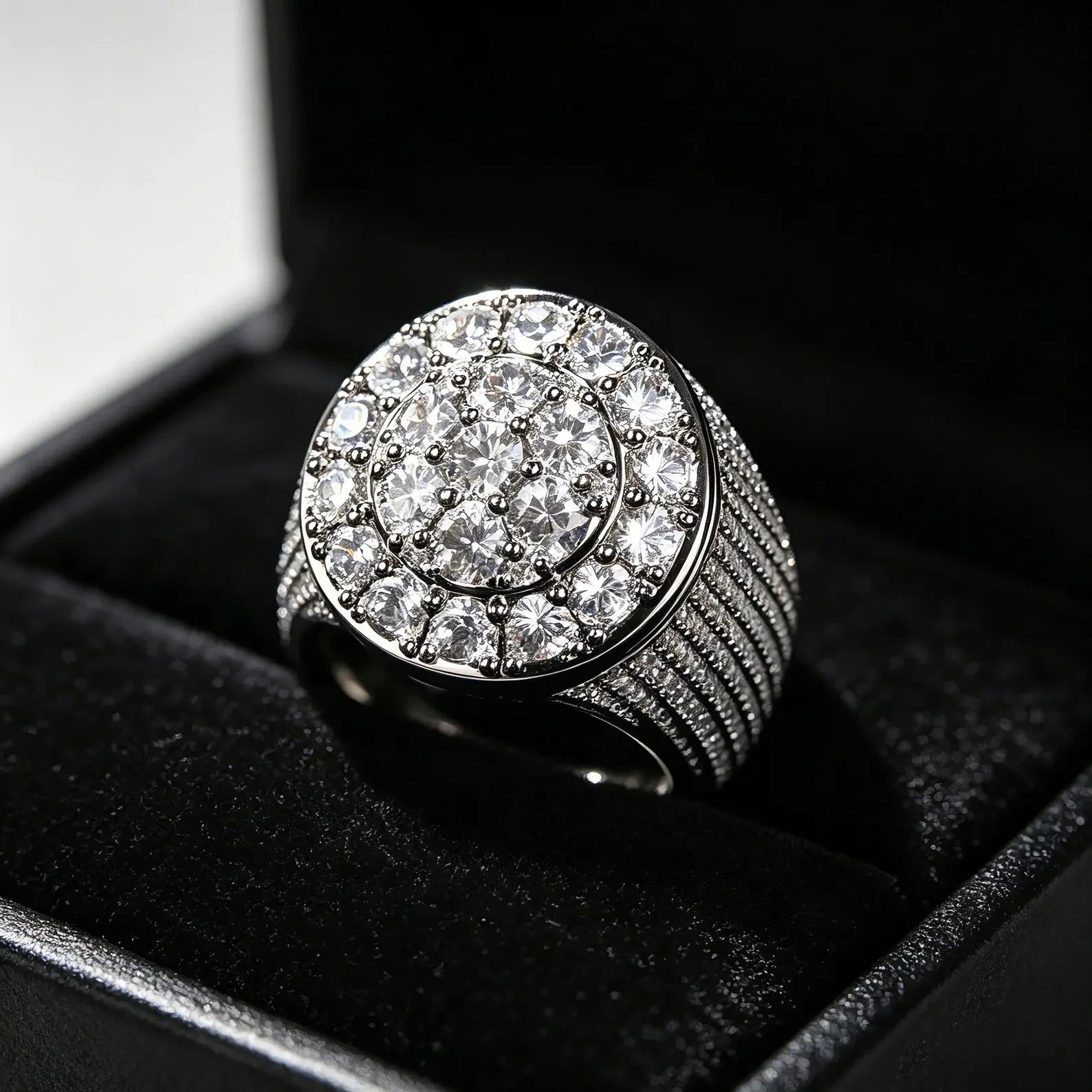 3 Ct Round Cut Simulated Diamond Wedding Pinky Band Ring 14k Yellow Gold Plated