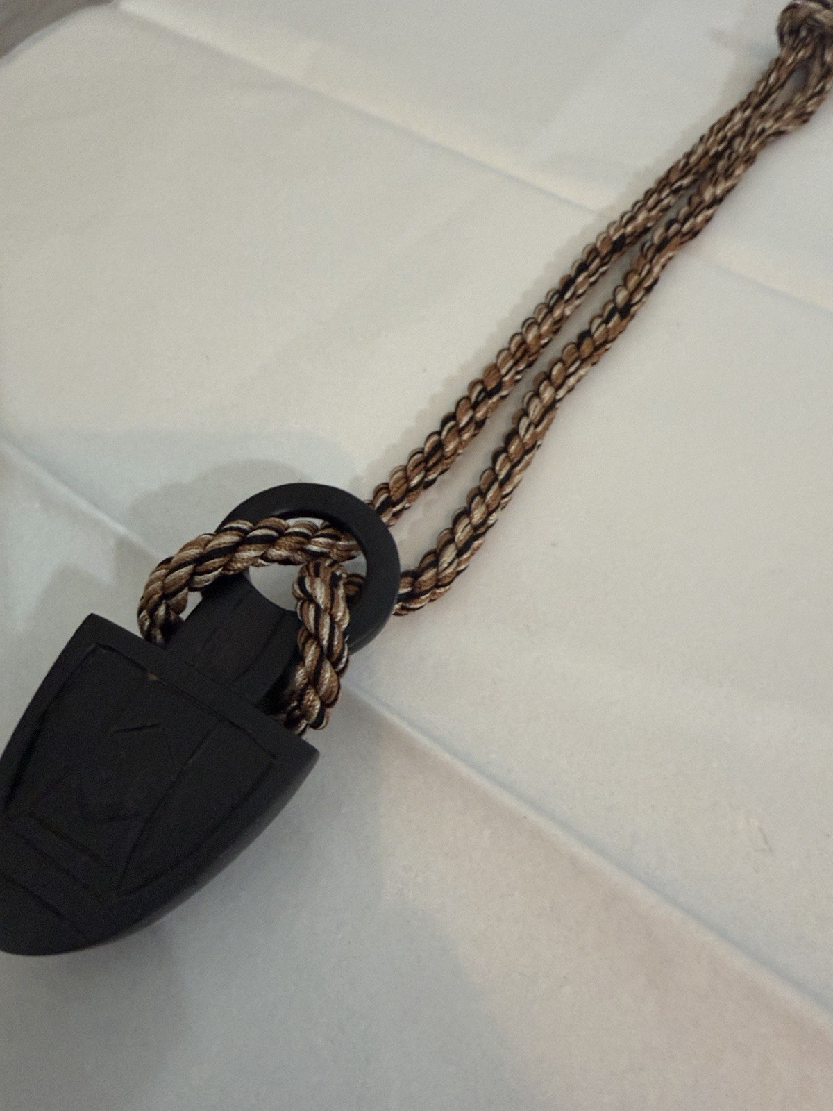 Dominique Aurientis Exotic Wood Rope Pendant Necklace