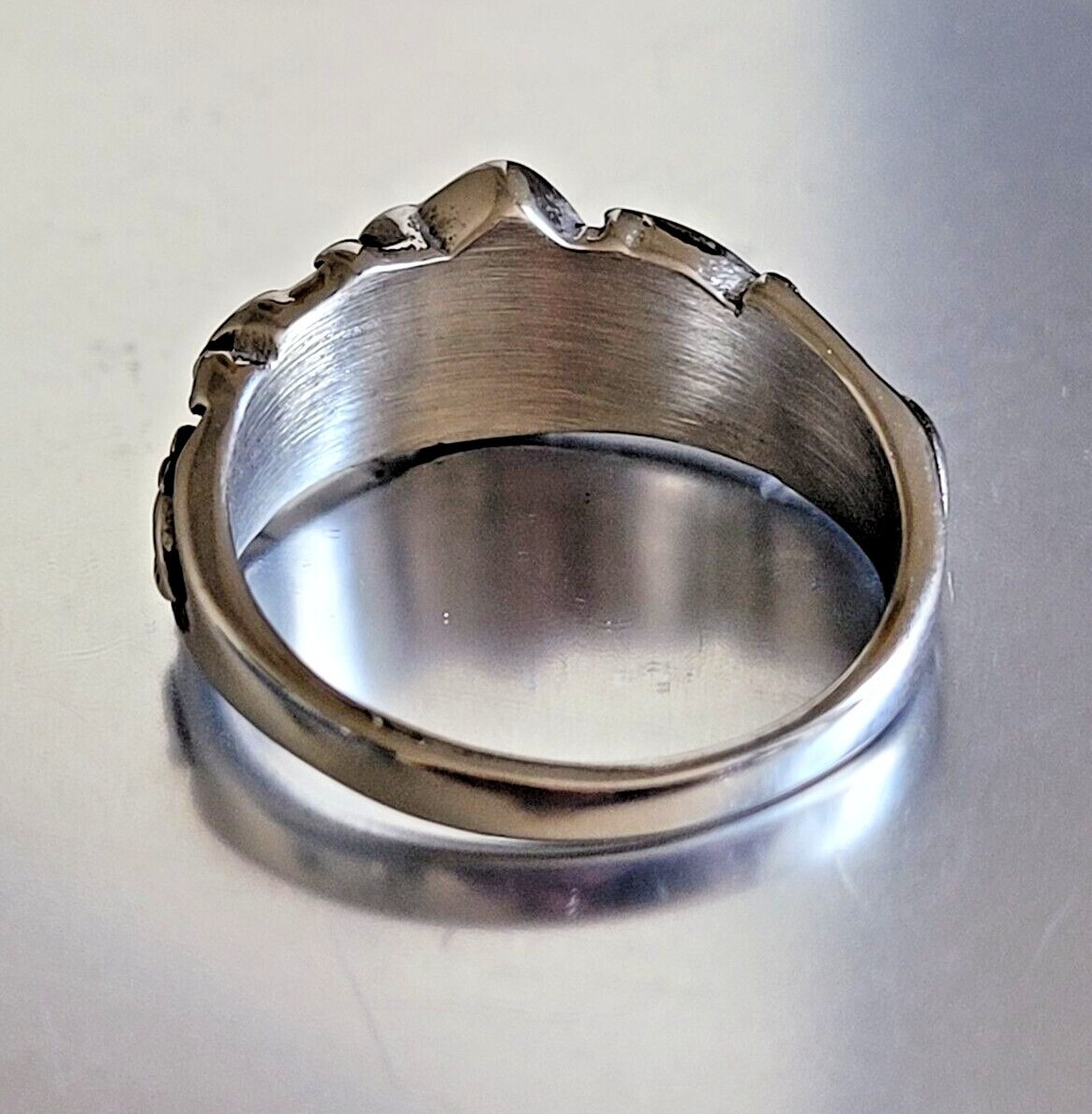 Stainless Steel Celestial Mushroom Ring Silver Finish Mushroom & Star Band Ring
