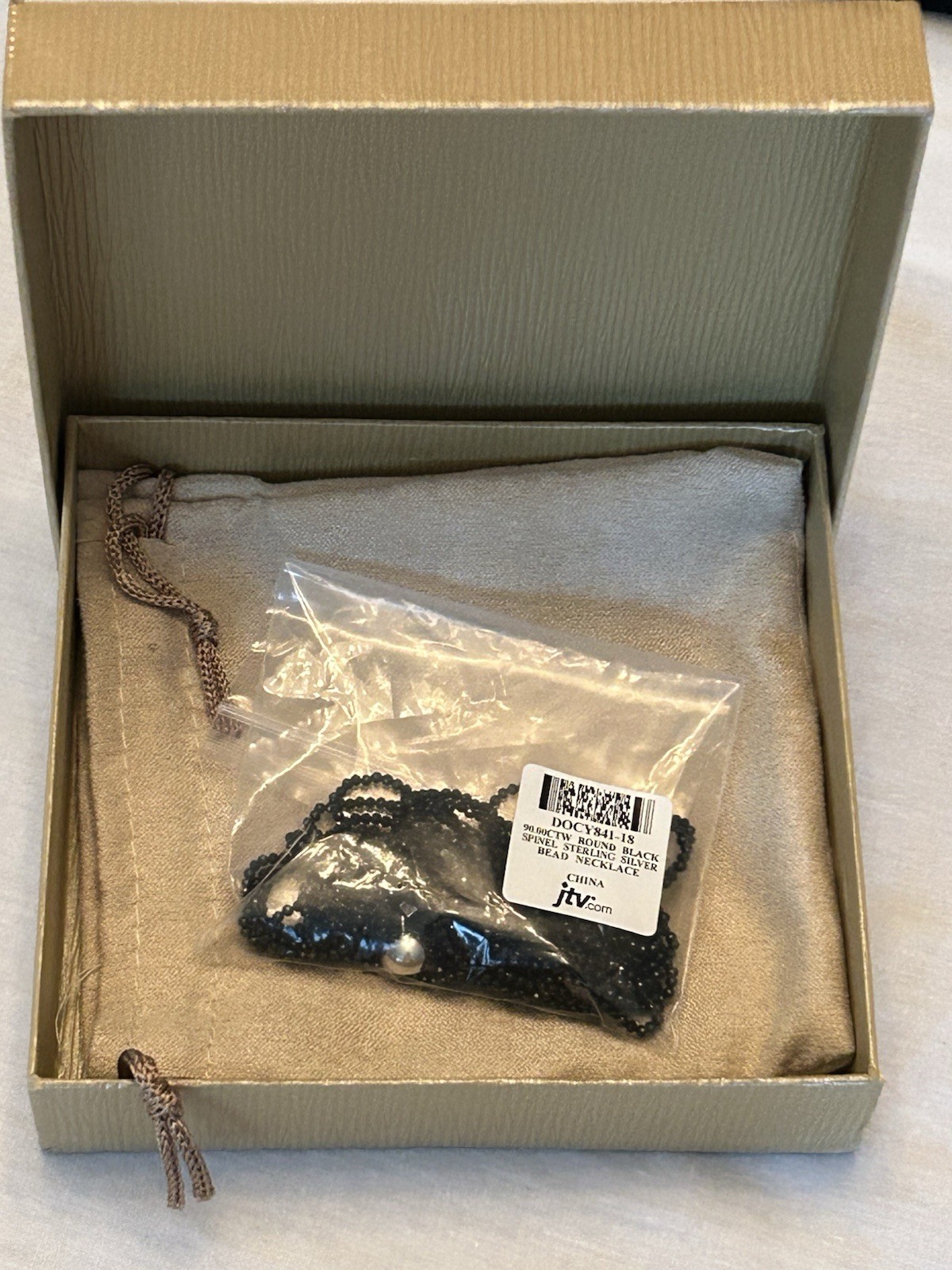 JTV Black Spinel Multi Strand Necklace Sterling Silver Magnetic Clasp NIB 18”