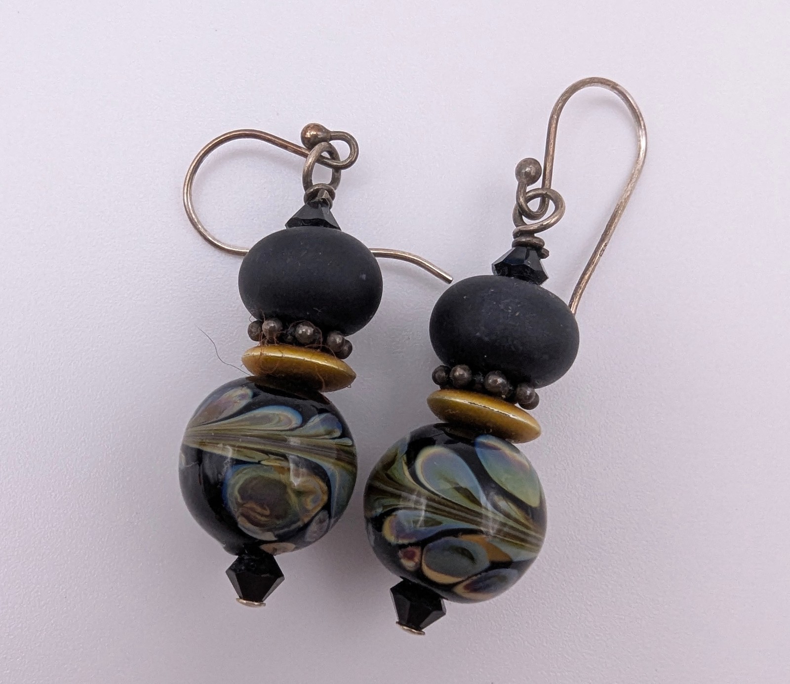 10 Pair Artisan Style Dangle Earrings Lot Glass Bead Stone Boho Mixed Jewelry
