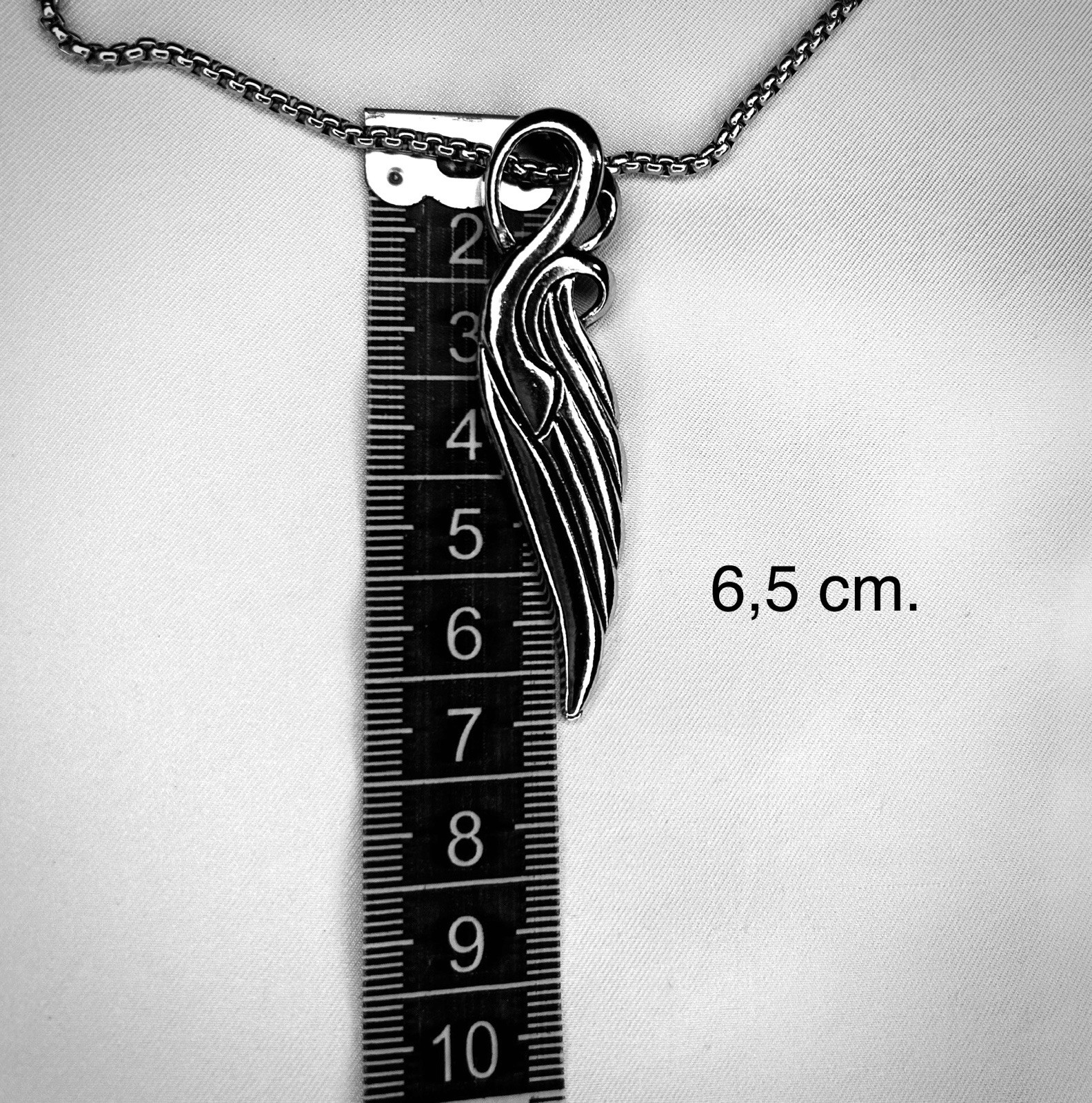 New GOTHIC Punk Rock GUARDIAN ANGEL Wing Pendant Necklace Durable Titanium Steel