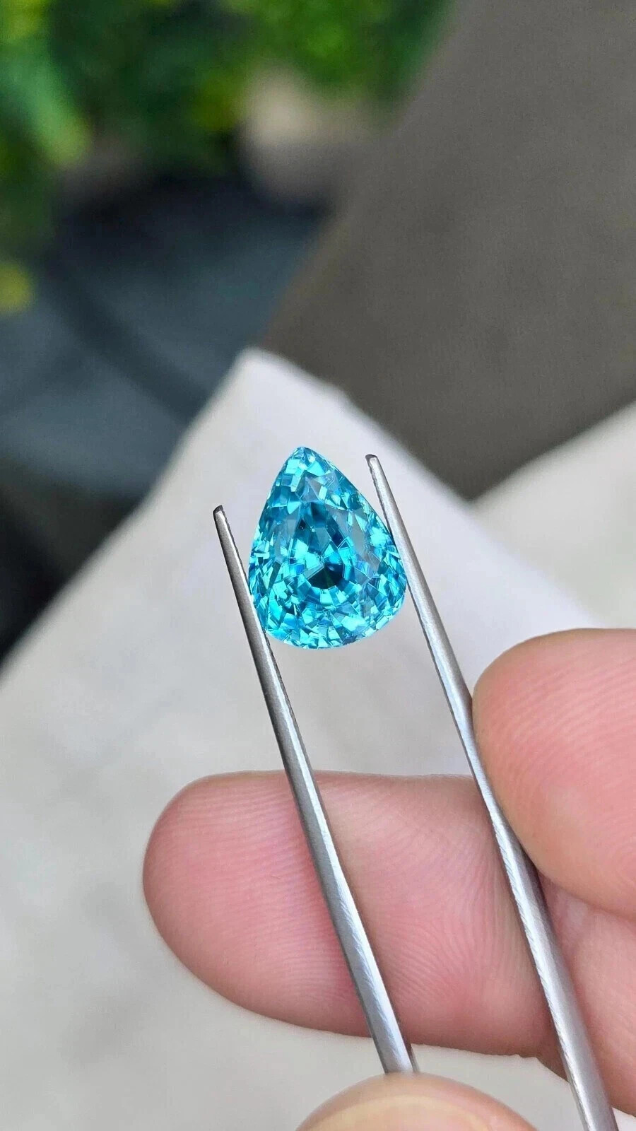 10.10 Ct Certified Natural Paraiba Tourmaline Neon Blue Pear Loose Gemstone