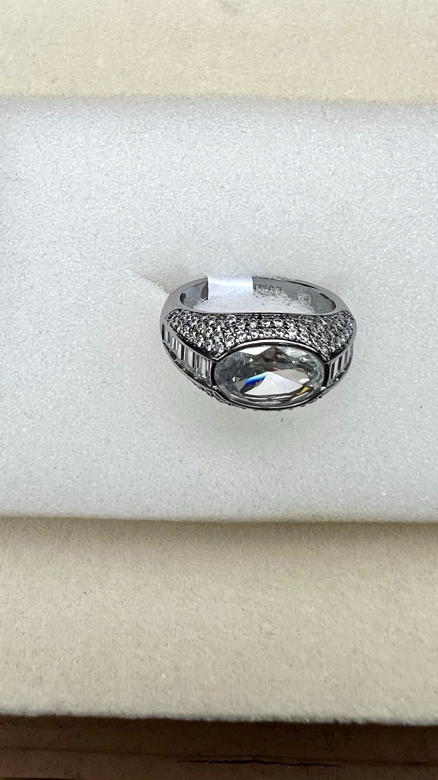Bomb Party SZ 9 Ring “An Ocean Of Glam” Diamond CZ Hematite Plating