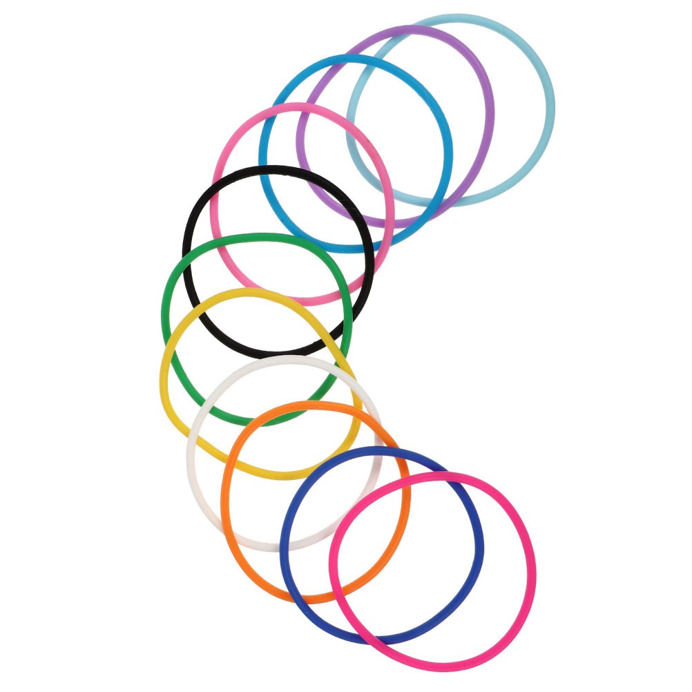 2 PCS Wristbands Silicone Colorful Adjustable Jelly Bracelets Elastic