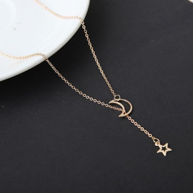 Celestial Moon & Star Choker,Simple Short Necklace for Women,Everyday Wear Gift