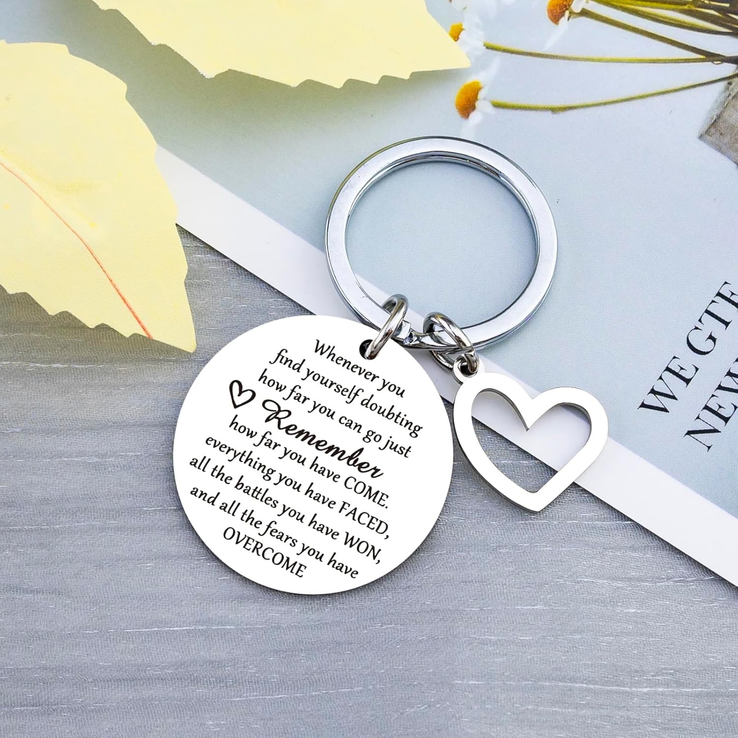1pc Inspirational Gifts for Men Women Unique Keychain Accessories