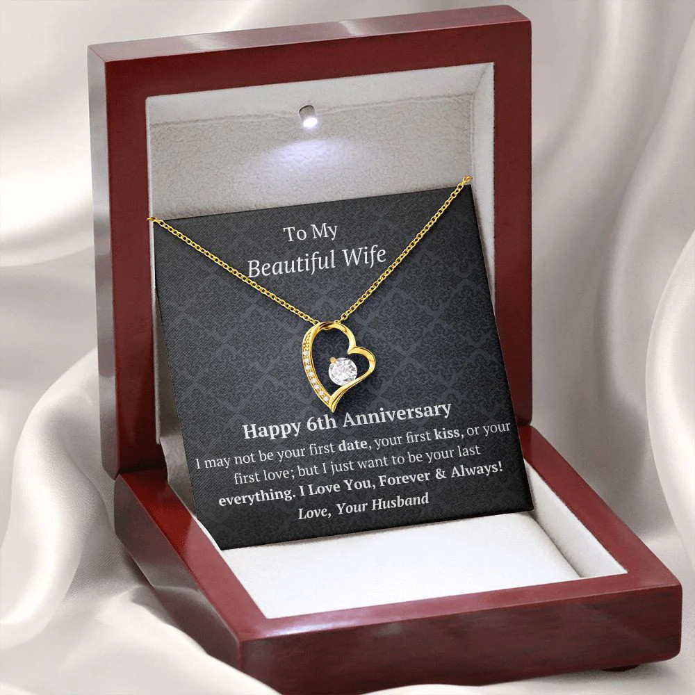 Wife 6th Anniversary Forever Love Heart Necklace