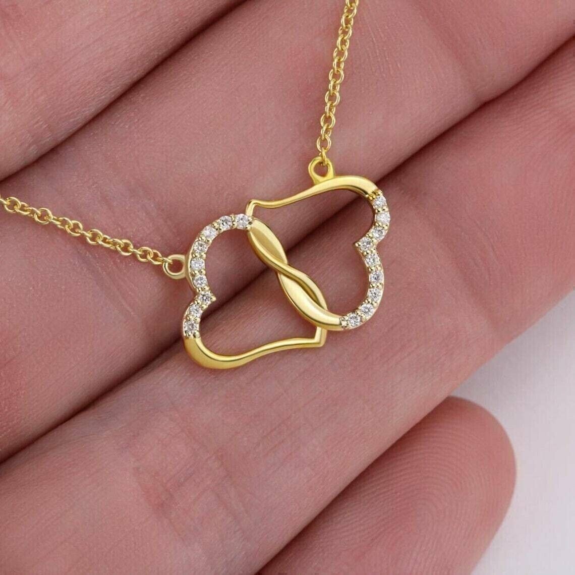 0.80Ct Round Cut Simulated Diamond Heart Shape Pendant In 14k Yellow Gold Plated