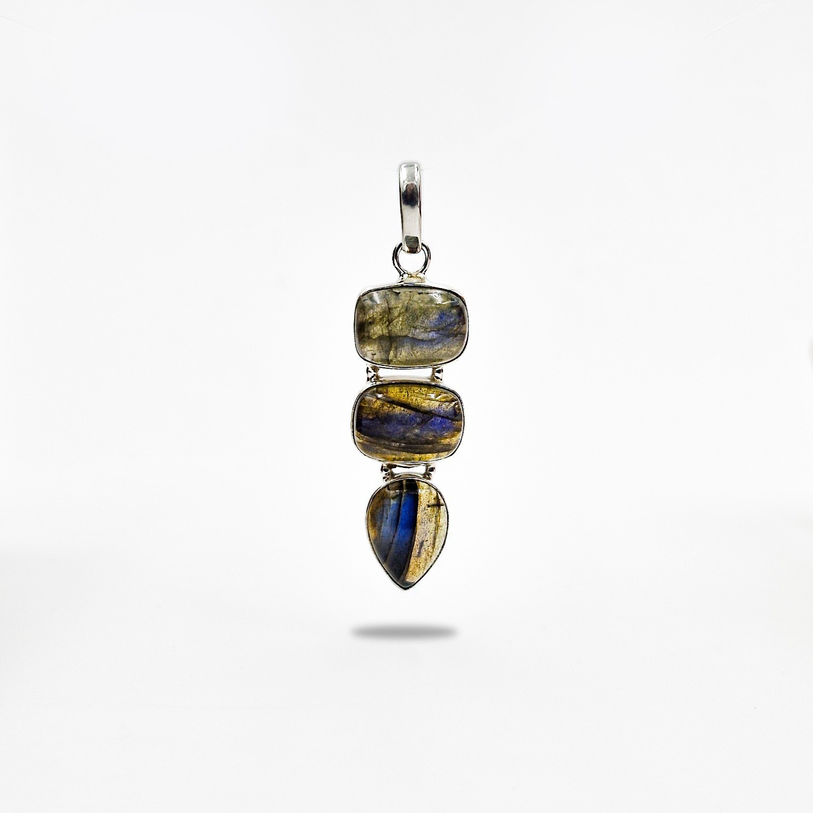 Natural Labradorite Pendant, 925 Silver Handmade Jewelry | Boho Minimalist Gift