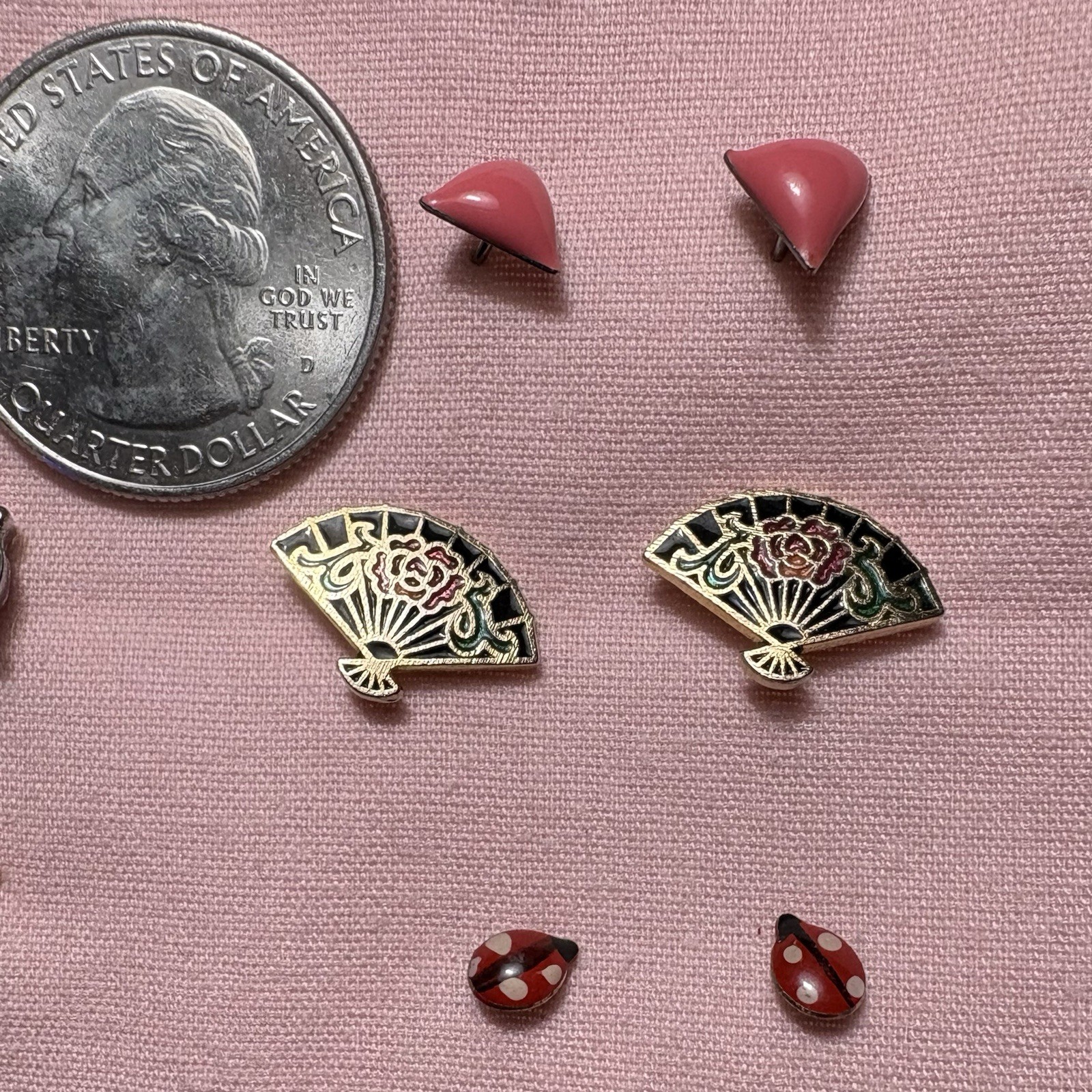 Lot 8 Pair Pierced Earrings Cross Rhinestones AB Cloisonné Post Stud Wearable