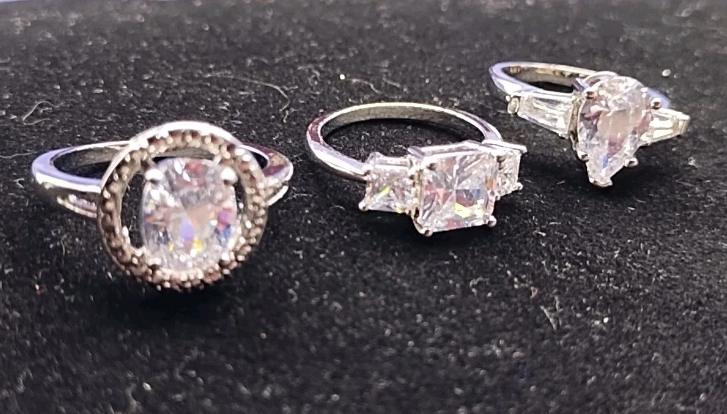Set Of Three Costume Jewelry Silver Tone Jewelry Box Included Clearance Sale