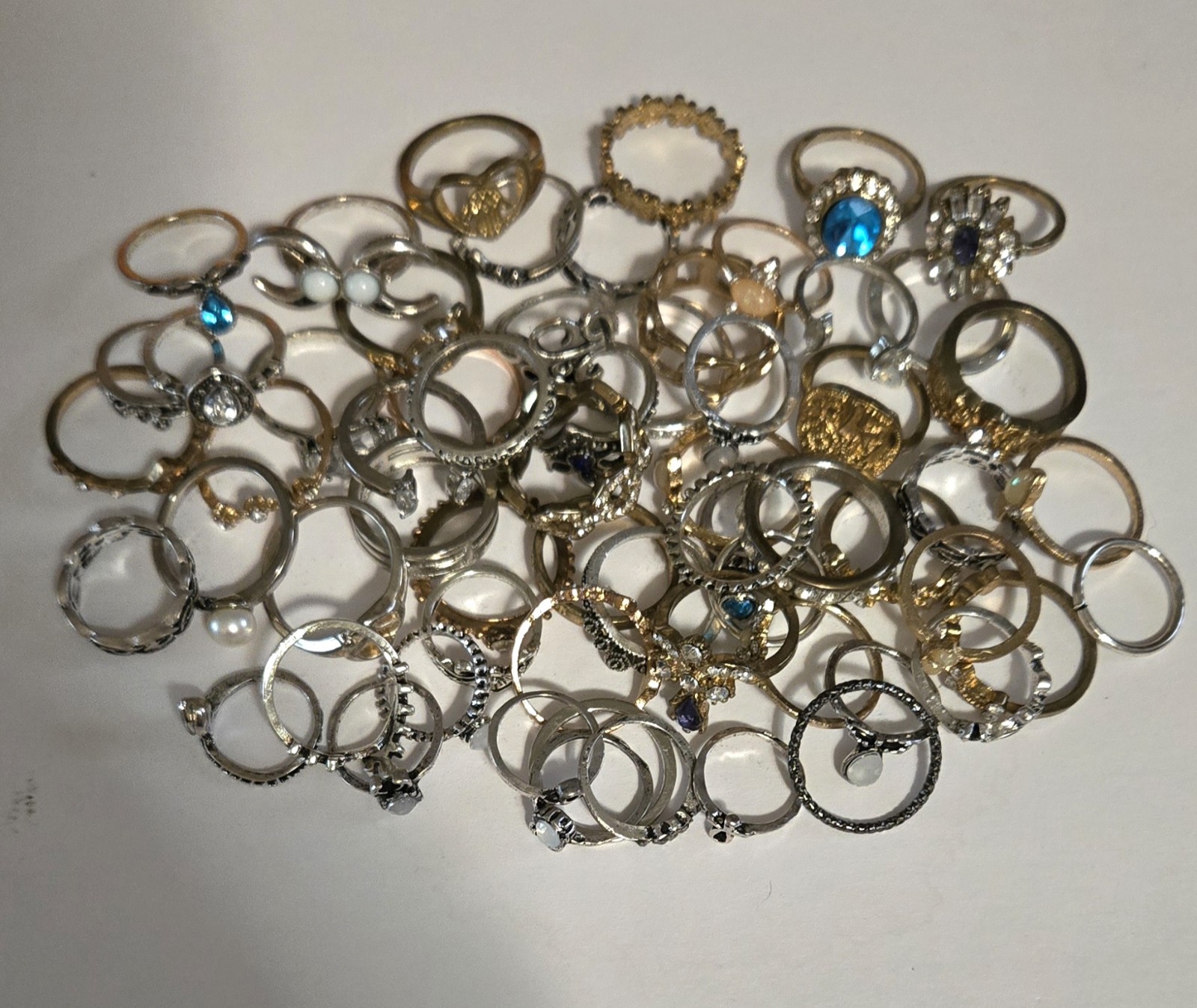 Costume Dress Up Crafting Only Over 60 Rings Multicolored Various Sizes Lot