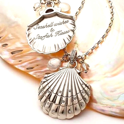 Brighton Necklace Sea Shore Scallop Shell Convertible Pendant NWT