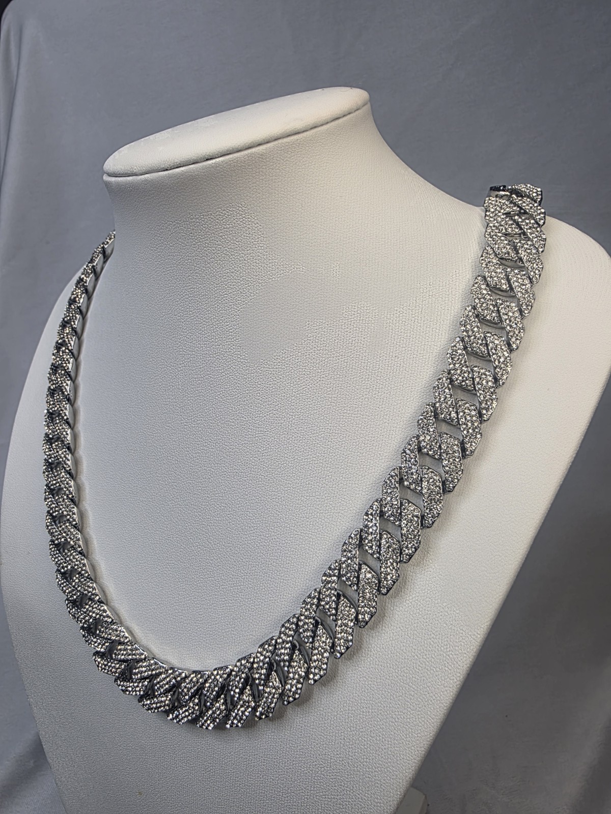 24” Iced Out Cuban Link Chain Heavy Solid Look Mens Hip Hop Necklace