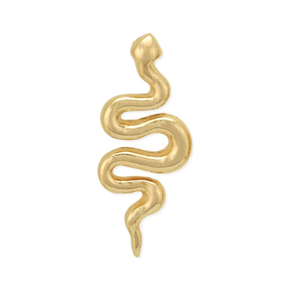 ZAD – Gold Curvy Snake Post Earrings