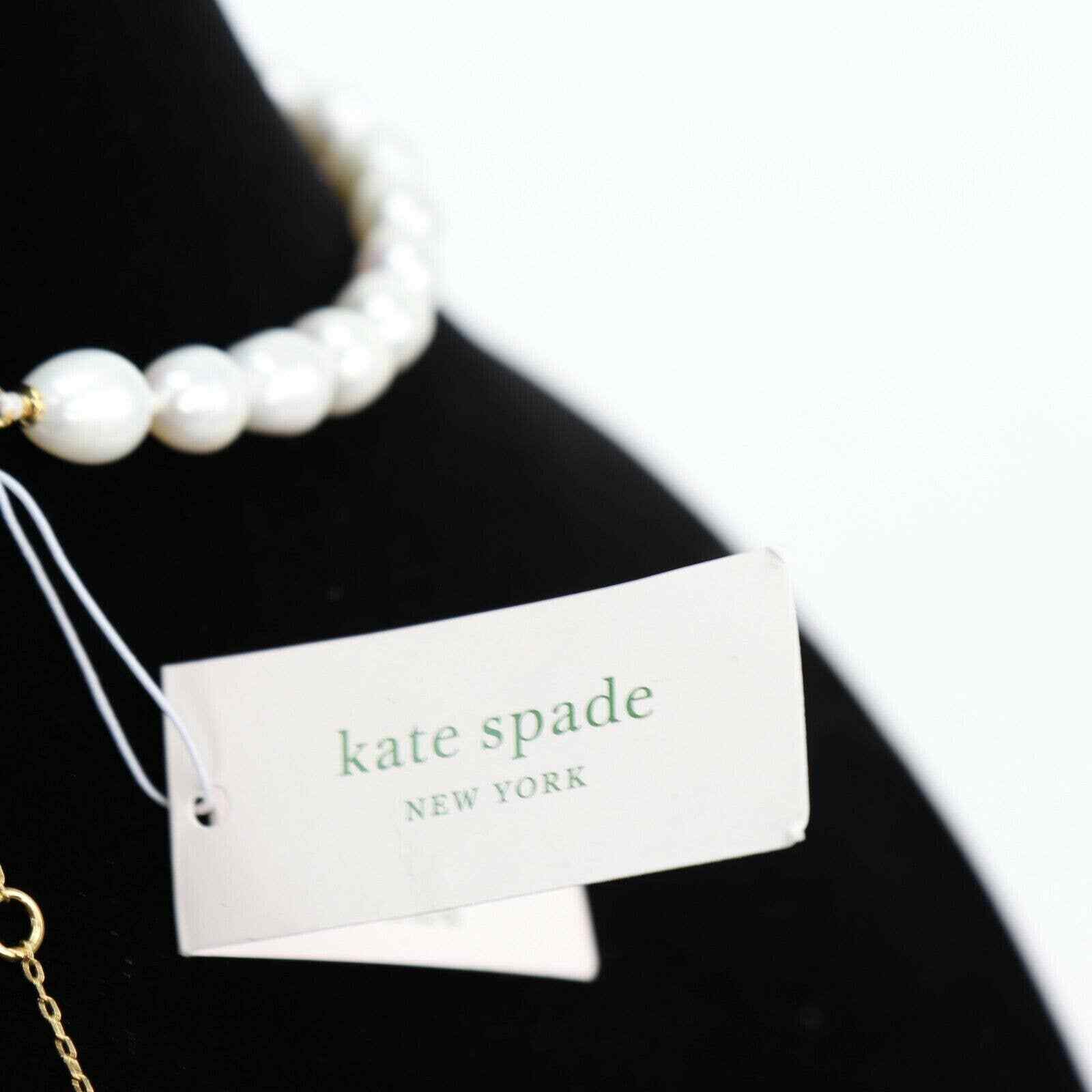 Kate Spade Gold-Tone Freshwater Pear (8-10mm) & Semi-Precious Pink Jade Strand
