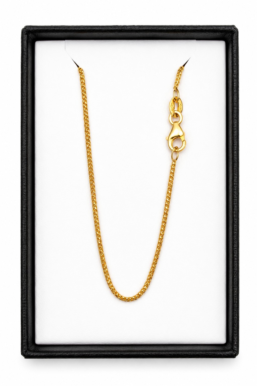 10K Solid Gold Wheat Chain Necklace 18″-Cadena Espinga Oro Solido 10K 45cm