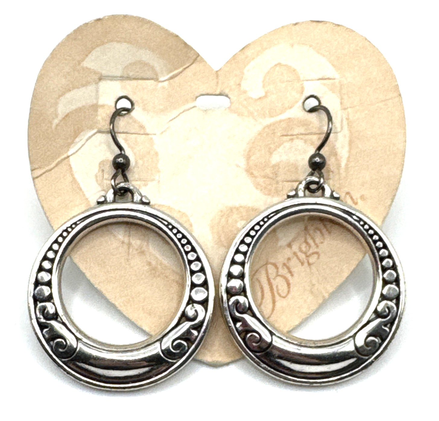 Brighton Ala Mode Contempo Hoops Silver French Wire Earrings NWT