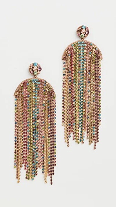 Deepa Gurnani Cadie Rainbow Rhinestone Chandelier Drop Earrings