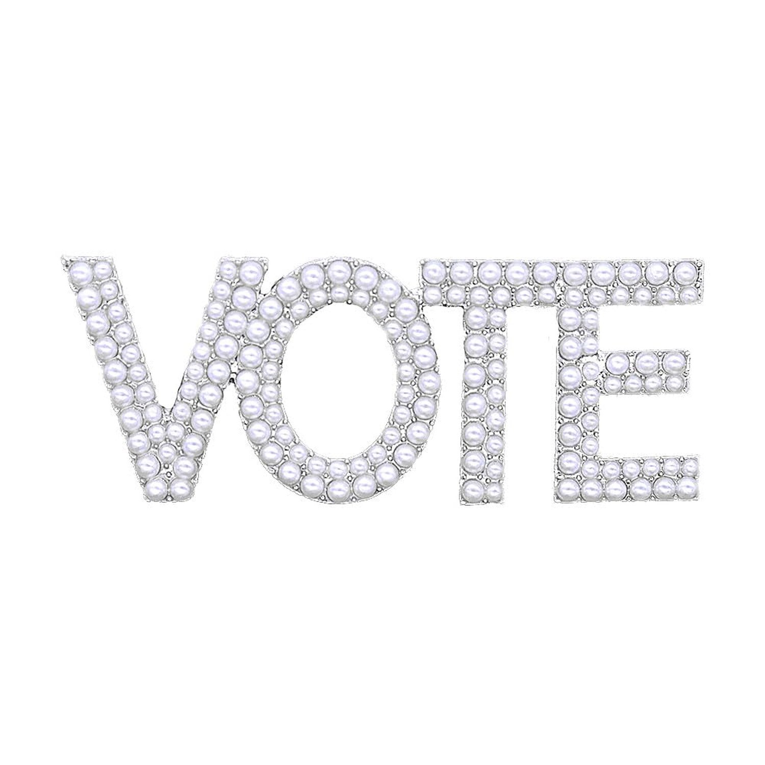 Social Gifts Pearl Letter Vote Pin Brooch Paraphernalia Graduation Jewelry