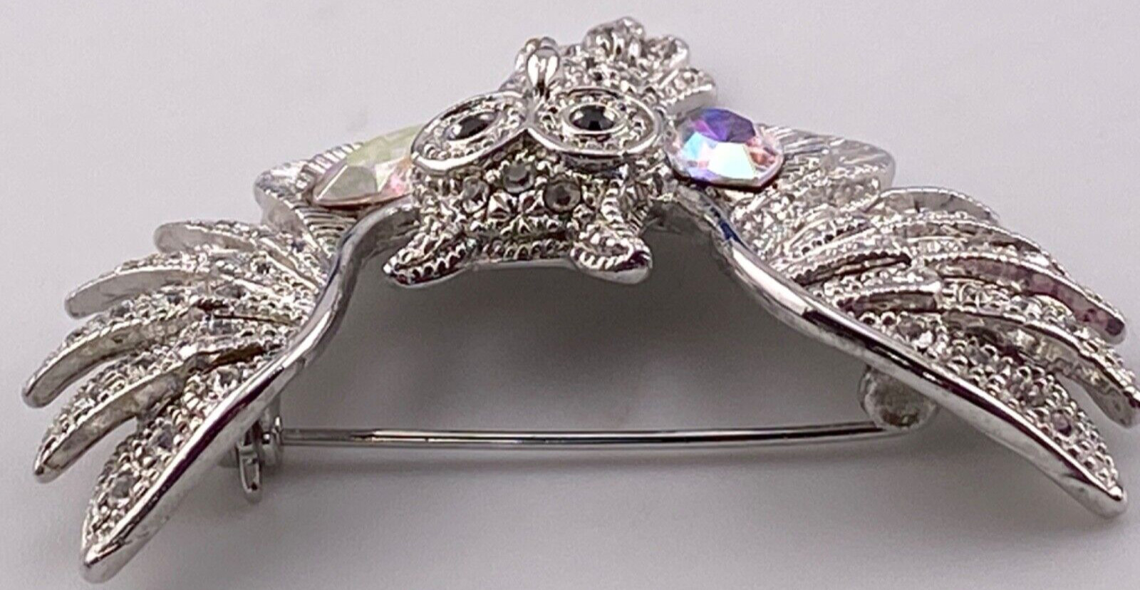 Spectacular Rhinestone 2” Sparkling Owl Brooch Pin 004-172