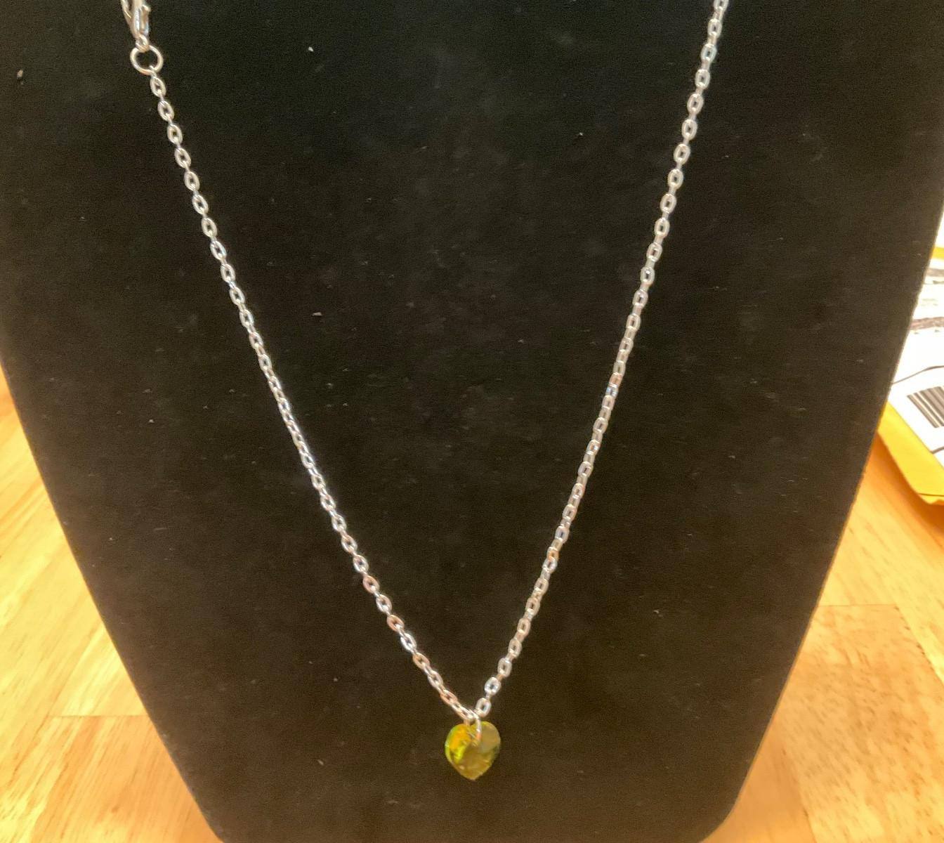 Swarovski Crystal 10 MM Heart Pendant Necklace Green