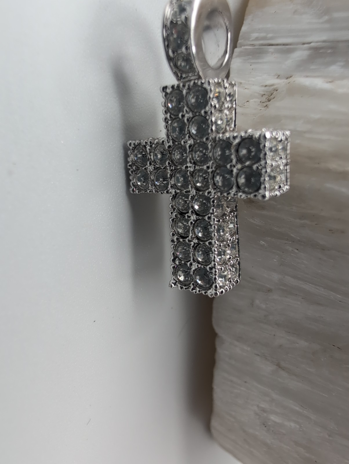 Swarovski Rhodium Plated Crystal pavé Cross Pendant