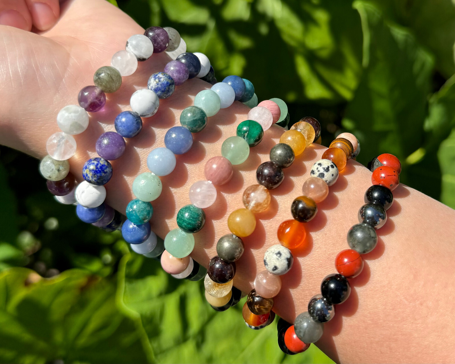 Chakra Crystal Bracelets – Natural 8 mm Gemstone Beaded Bracelets: Choose Chakra