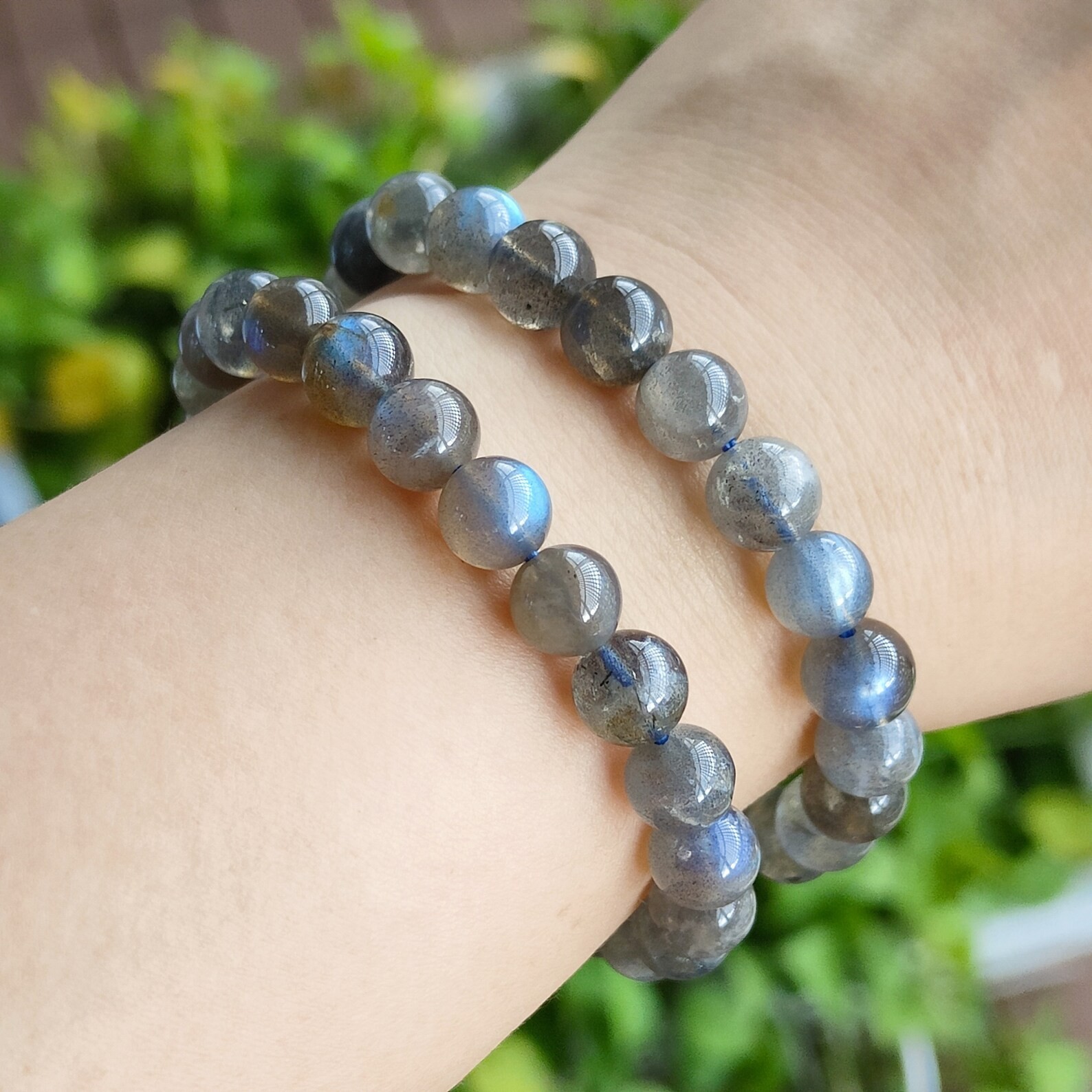 8mm Labradorite Stretch Bracelet Healing Energy Grounding Men Women Crystal Gift