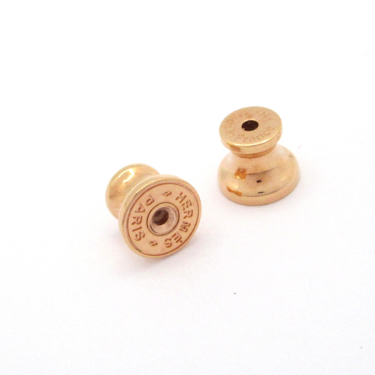 HERMES Mini Pop H Light Pink Rose Gold Hardware None Earrings