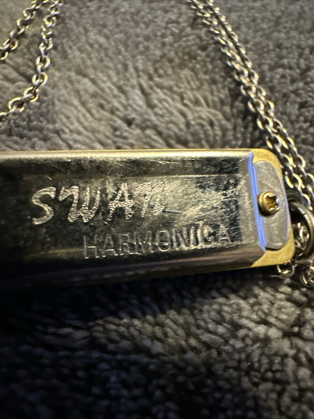 Miniature Vintage-SWAN-Harmonica Pendant on Necklace Chain Music Charm🔥🔥🔥