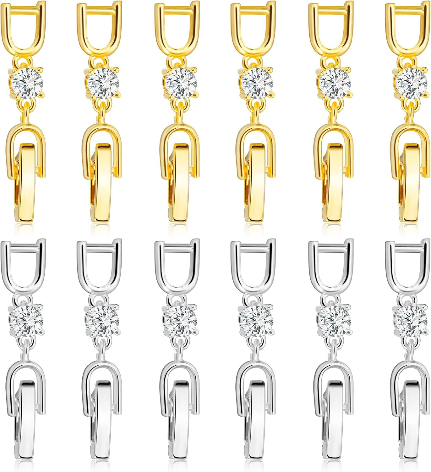 12 Pcs Bracelet Extender Clasp Fold over Necklace Extenders Bracelet