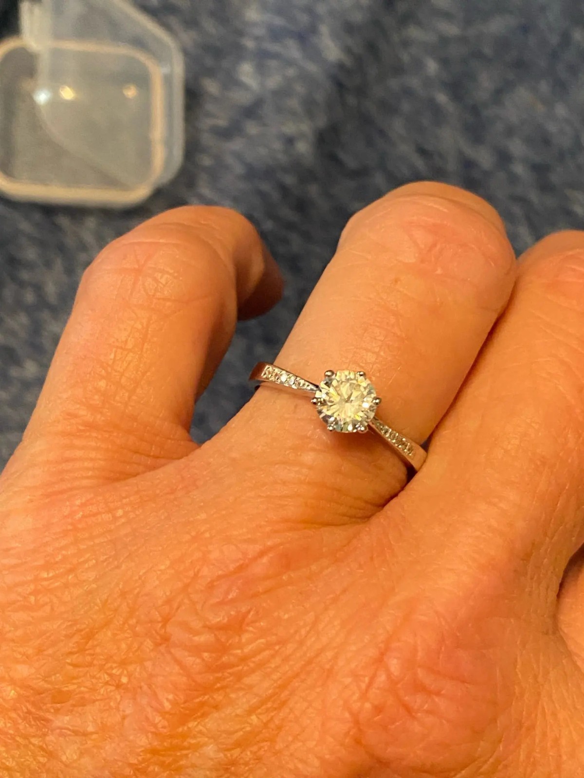 925 Sterling Silver Ring Women 6 Claw Solitaire CZ Engagement Wedding Band